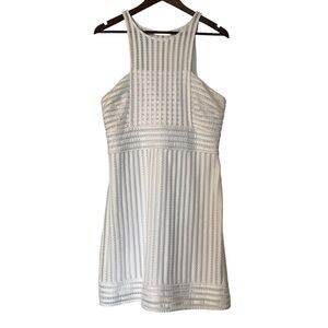Lilly Pulitzer Rae Shift Dress NWT Resort White Crochet Knit Stripe Halter Large